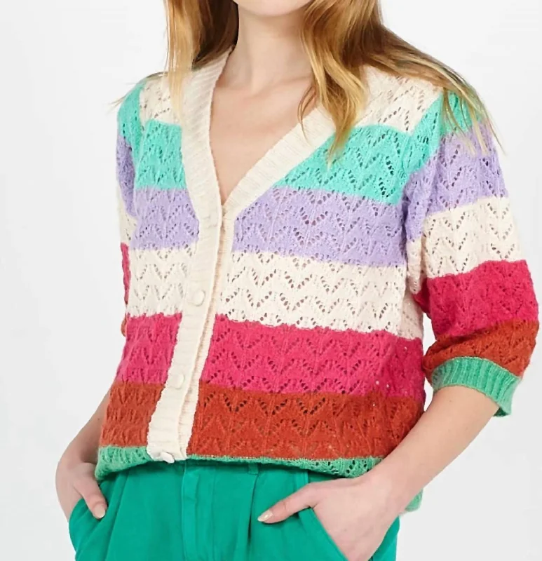 Evelyne Knitted Cardigan In Multi