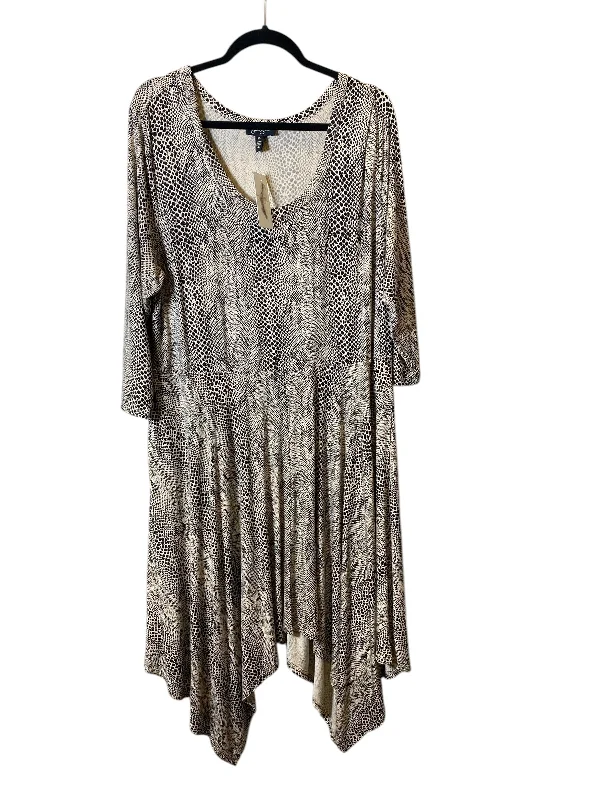 Dress Casual Midi By Jessica Simpson In Animal Print, Size: Xxxl